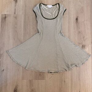 Cooperative Urban Outfitters Striped Skater Dress - Green/White - Size XS
